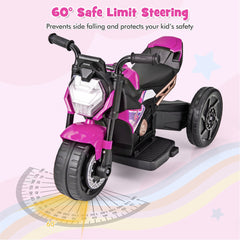 6V Kids Ride-on Motorcycle with 2-wheel/3-wheel Conversion & Detachable Training Wheels-Pink