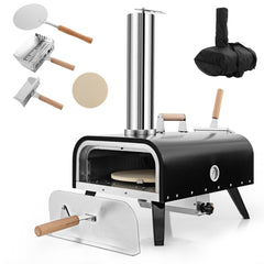 Stainless Steel 3-Layer Oven with Thermometer Pizza Peel and Carry Bag