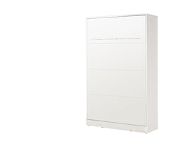 SPACEO Vertical Wall Bed 120x200 White / White Handles