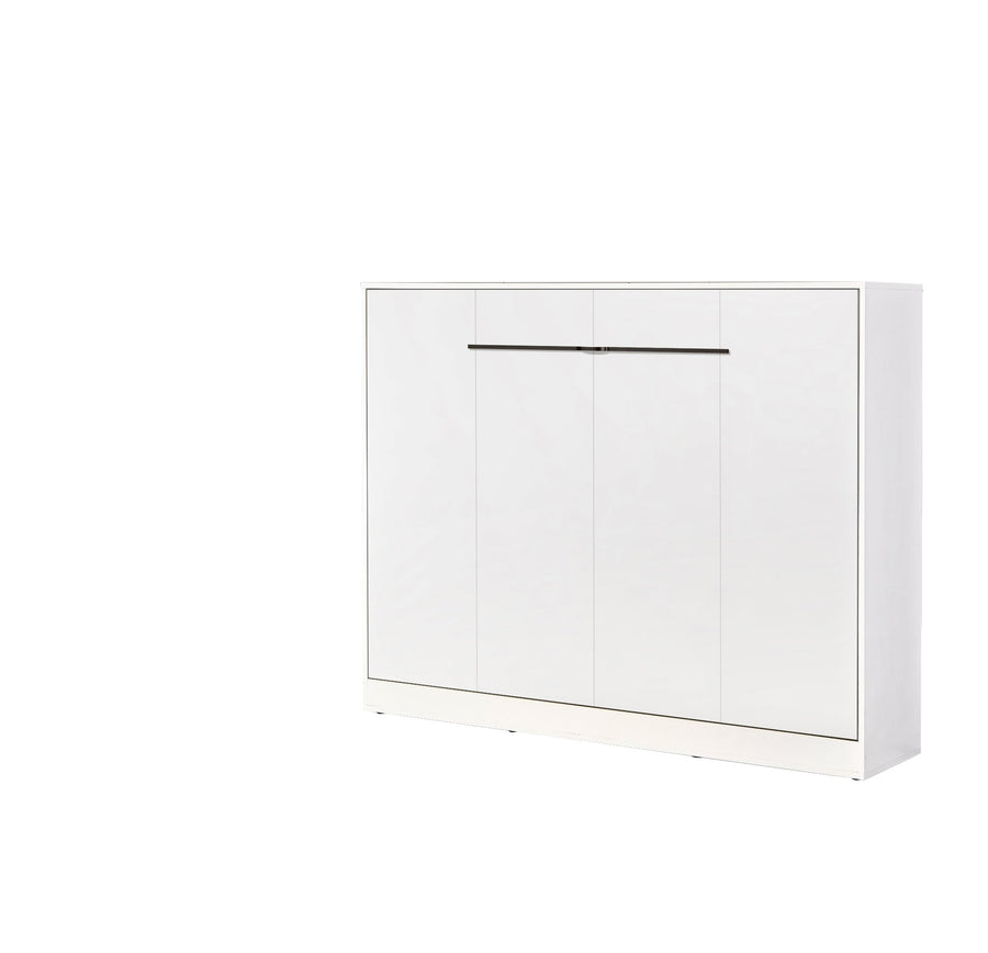 SPACEO Horizontal Wall Bed 140x200 White / Black Handles