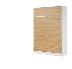 SPACEO Vertical Wall Bed 140x200 White / Oak Artisan / White Handles