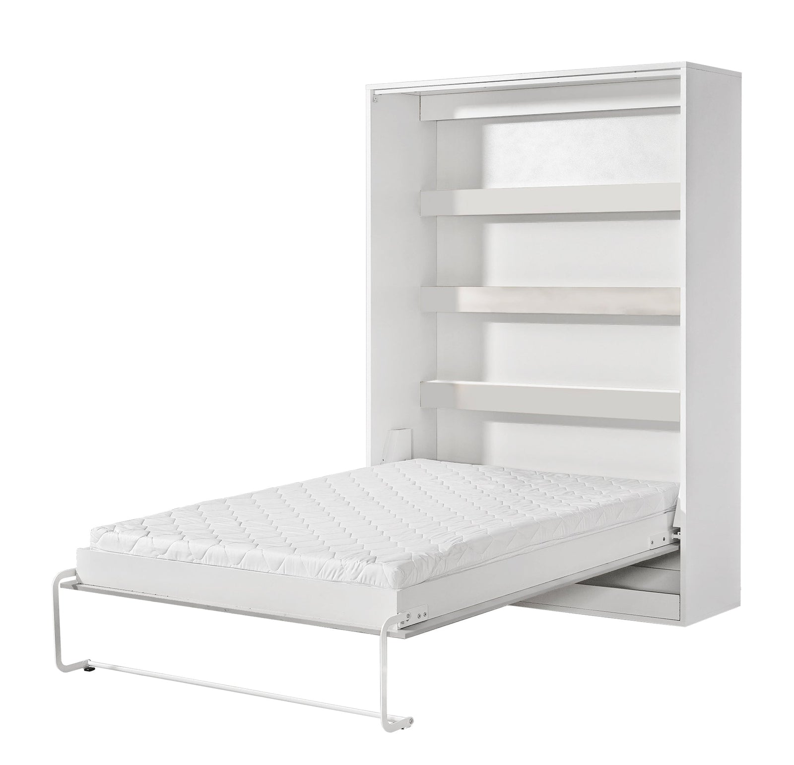 SPACEO Vertical Wall Bed 140x200 White / Black Handles