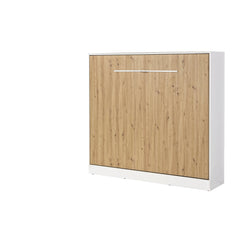 SPACEO Horizontal Wall Bed 160x200 White / Oak Artisan / White Handles