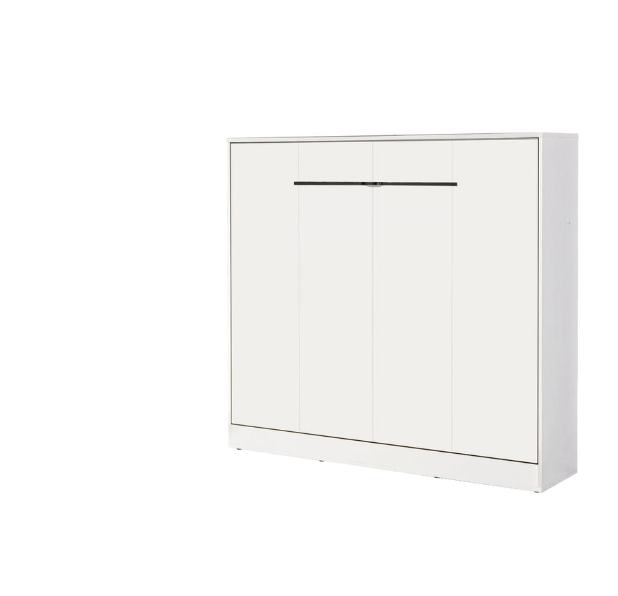 SPACEO Horizontal Wall Bed 160x200 White / Black Handles