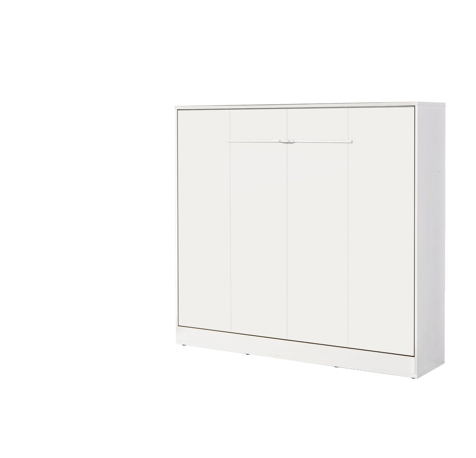 SPACEO Horizontal Wall Bed 160x200 White / White Handles