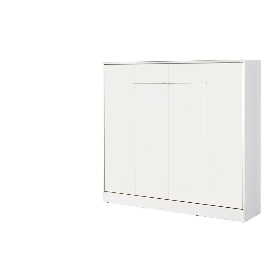 SPACEO Horizontal Wall Bed 160x200 White / White Handles