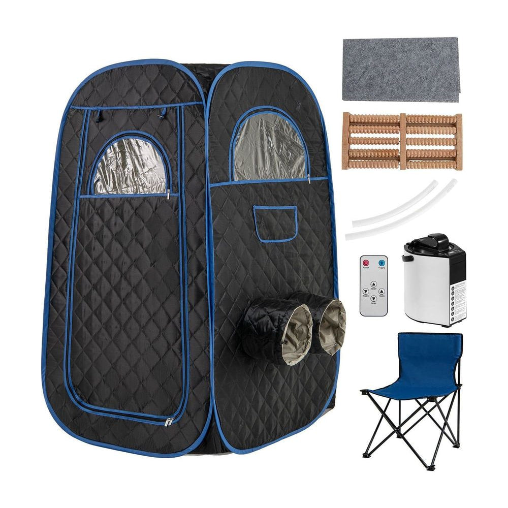 Portable Steam Sauna Tent with all included accessories and steam generator