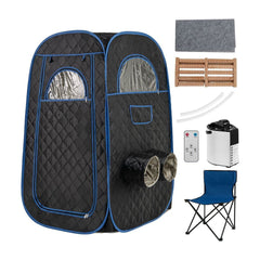 Portable Steam Sauna Tent with all included accessories and steam generator