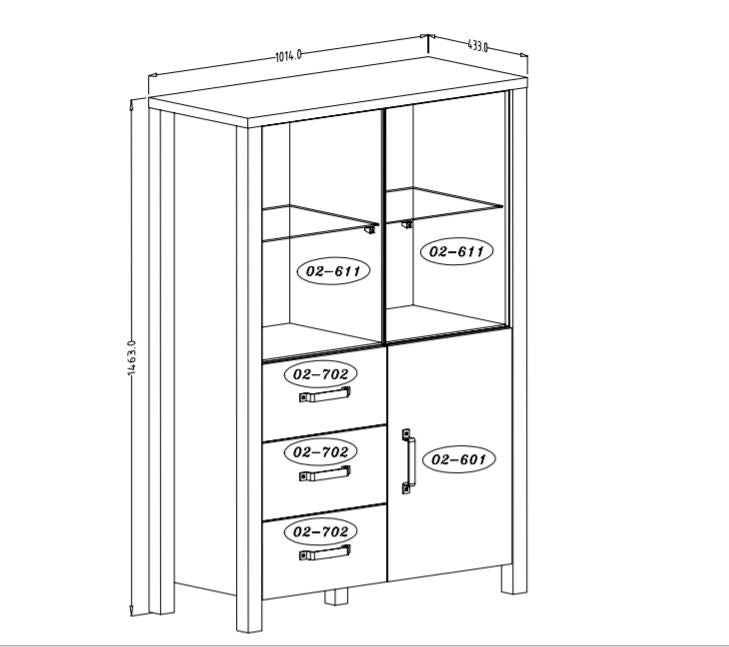 Olin 44 Display Cabinet 101cm