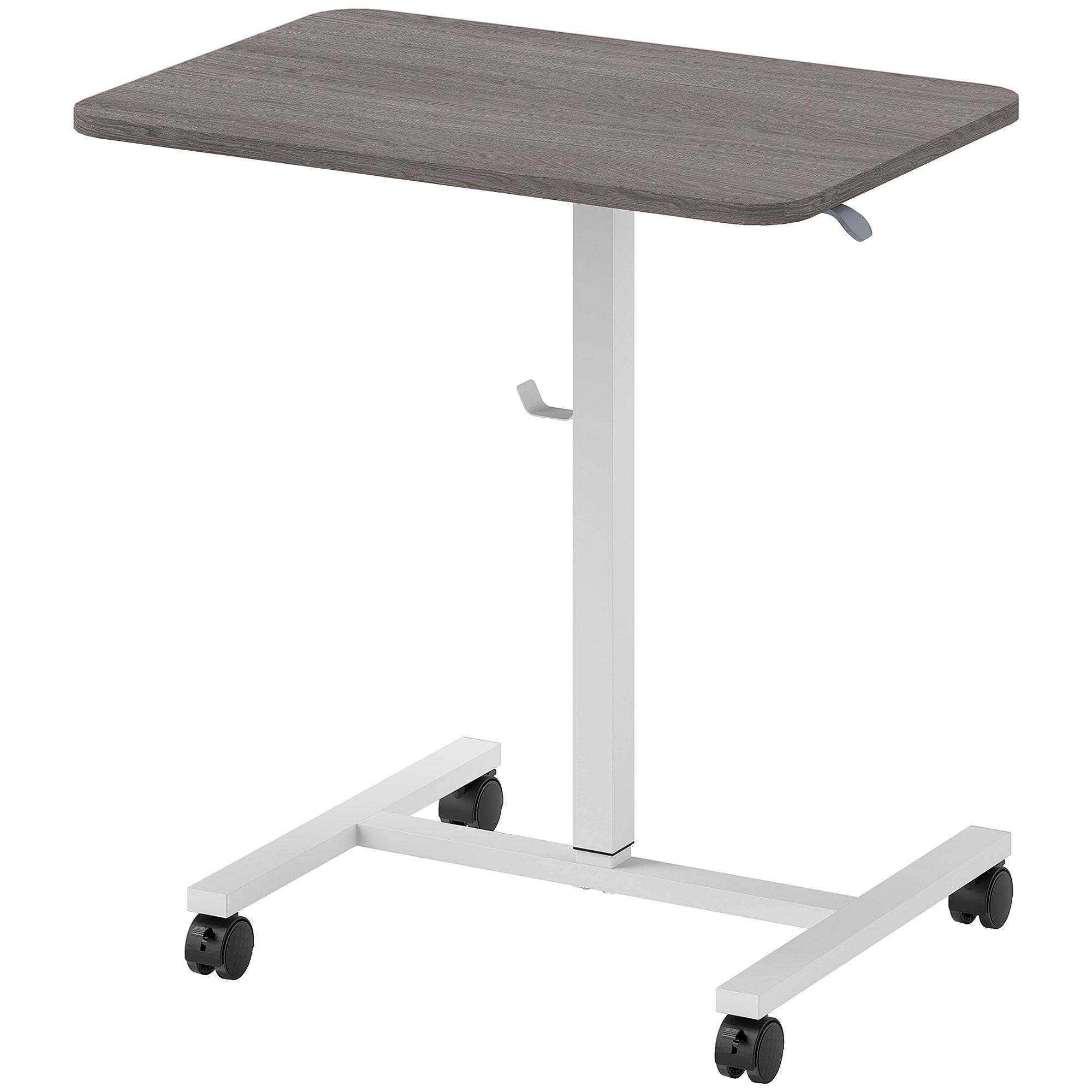 HOMCOM 75-115cm Manual Adjustable Sit-To-Stand Desk - White/Grey