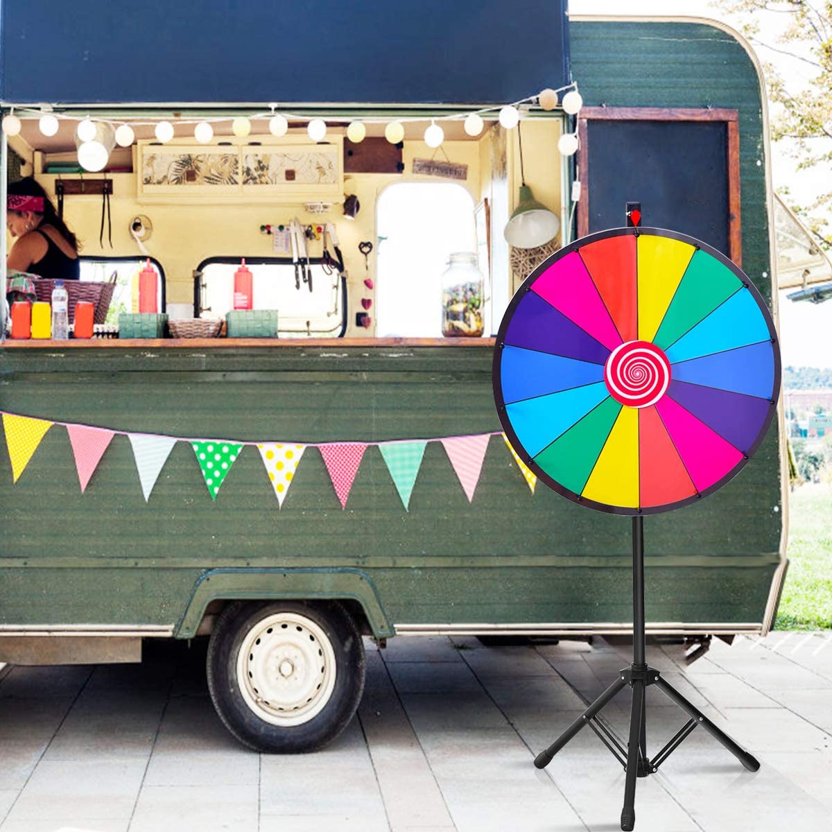 Colored Fortune wheel with Height-Adjustable Tripod