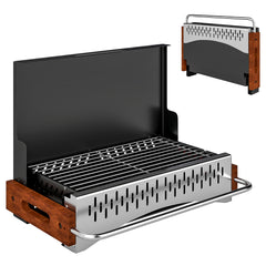 Outsunny Portable BBQ Grill, Folding Charcoal Barbecue Grill with Removable Charcoal Basin for Camping Picnic Garden Party, Black