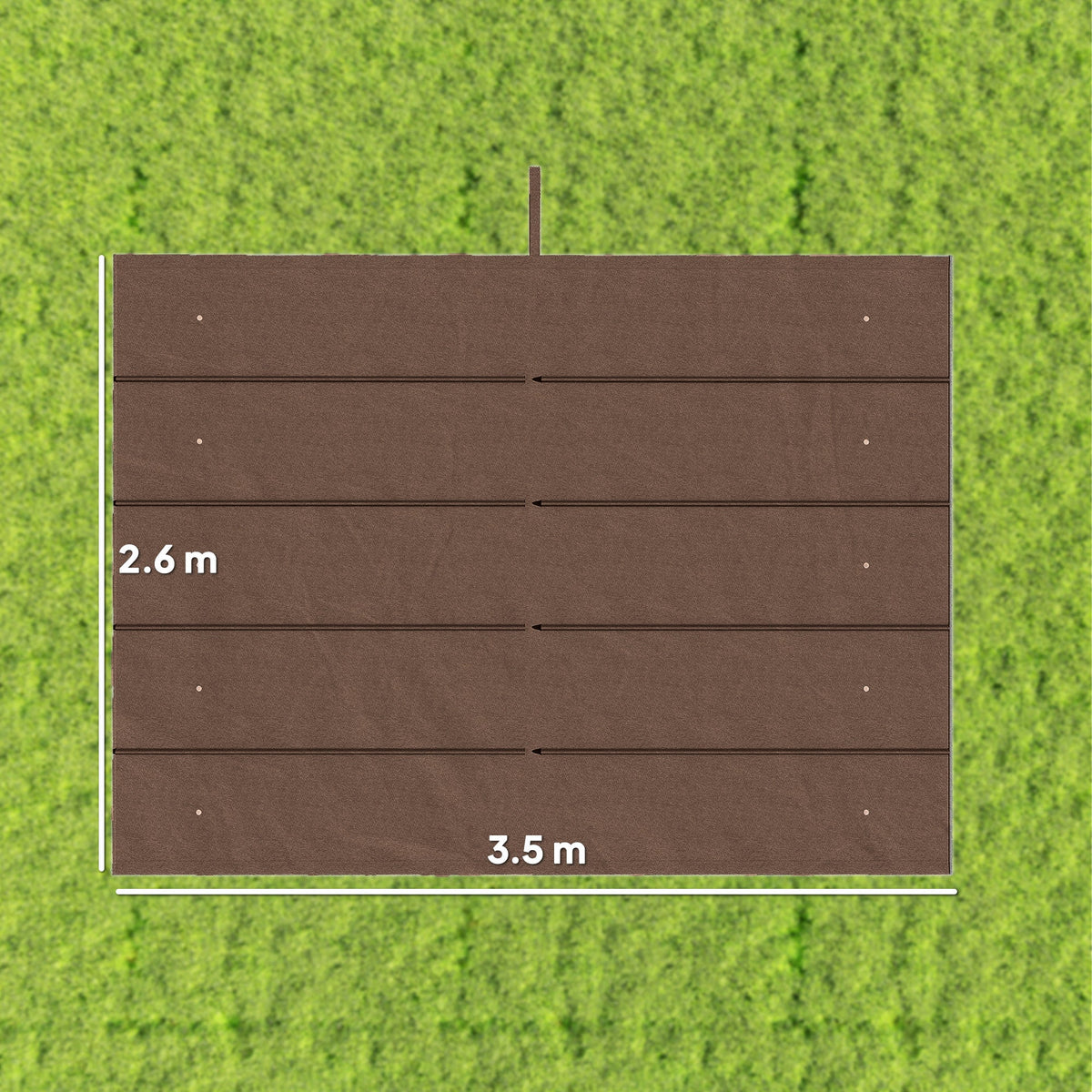 Outsunny Retractable Pergola Cover, 3.5 x 2.6 m Replacement Canopy Fabric for 4 x 3 m Frame, Roof Top Only, Brown