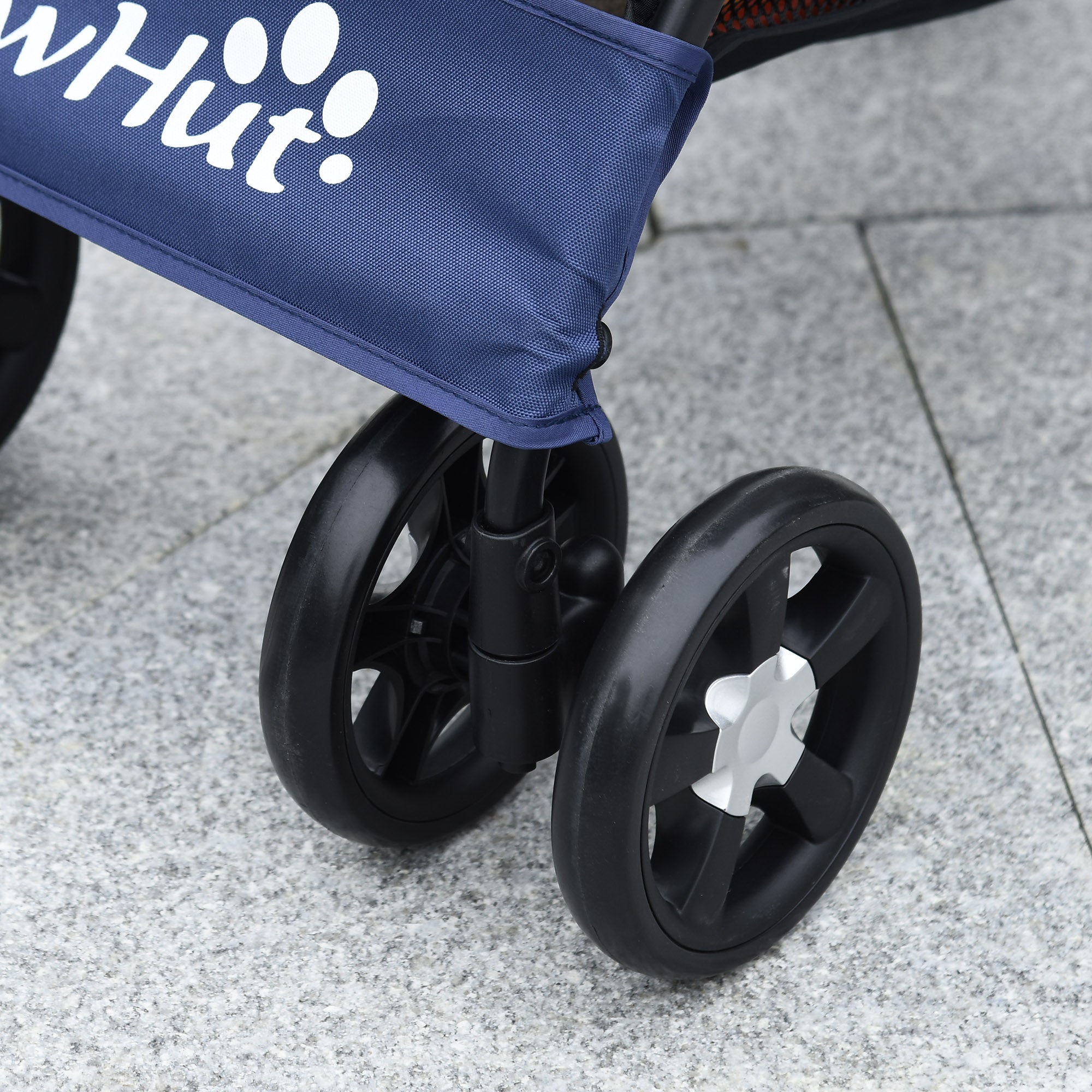 PawHut Foldable Pet Stroller for Dogs, Puppy Stroller, with Large Carriage, Brakes, Canopy - Blue