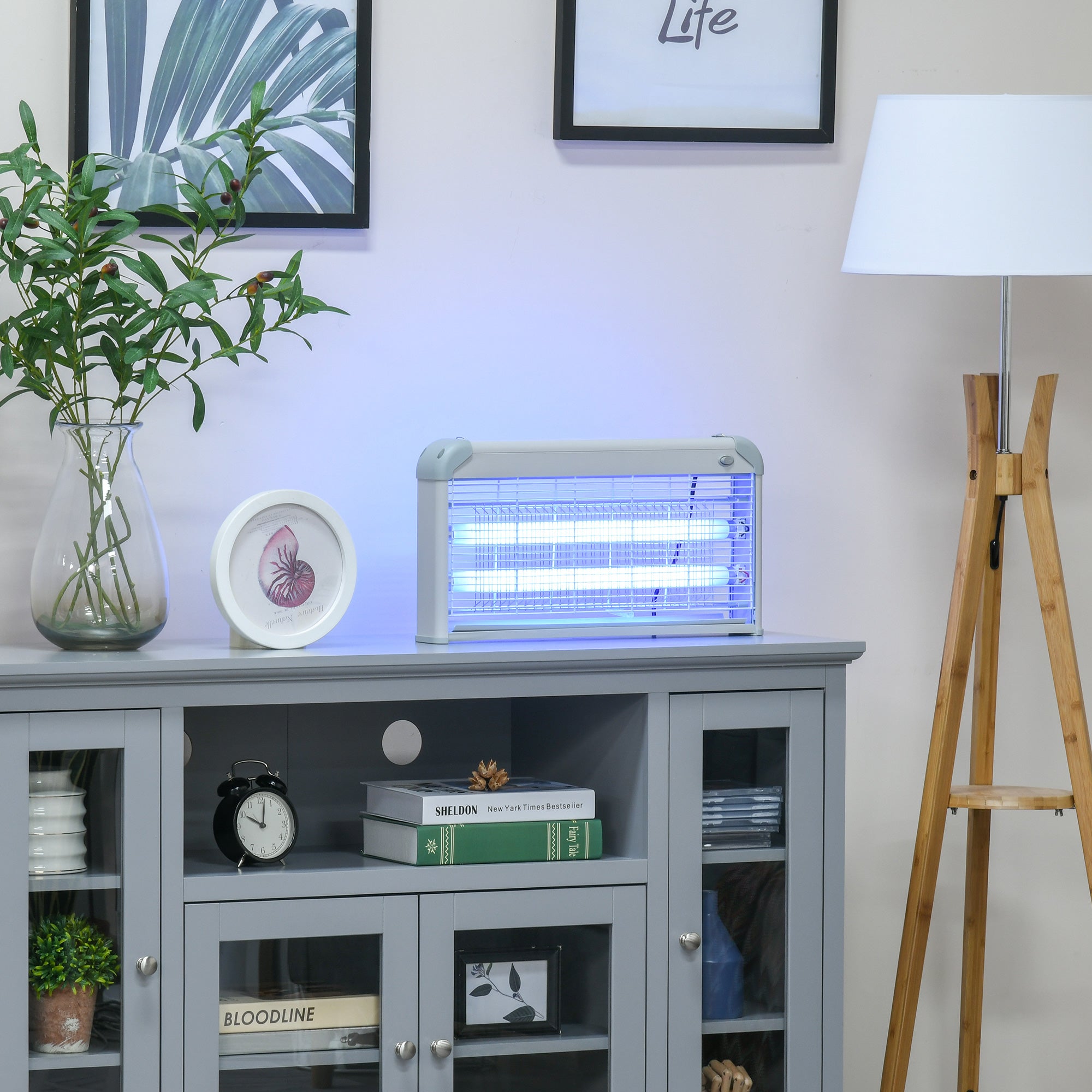 Outsunny Wall Hanging Bug Zapper, 30W Electric Fly Zapper Mosquito Killer, 60√£≈Ω¬° Coverage Insect Killer, Indoor Outdoor Use, Grey