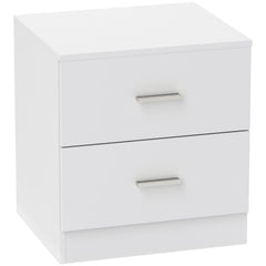 HOMCOM Bedside Table with 2 Drawers, Modern Nightstand, Cabinet Drawers Side Storage Unit for Bedroom, Living Room