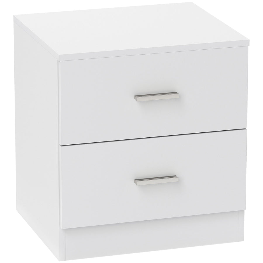 HOMCOM Bedside Table with 2 Drawers, Modern Nightstand, Cabinet Drawers Side Storage Unit for Bedroom, Living Room