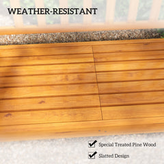 Outsunny Wooden Bench with Liftable Middle Table, Outdoor Bench, Patio Loveseat for Porch, Garden, Seats 2-3 People - product
