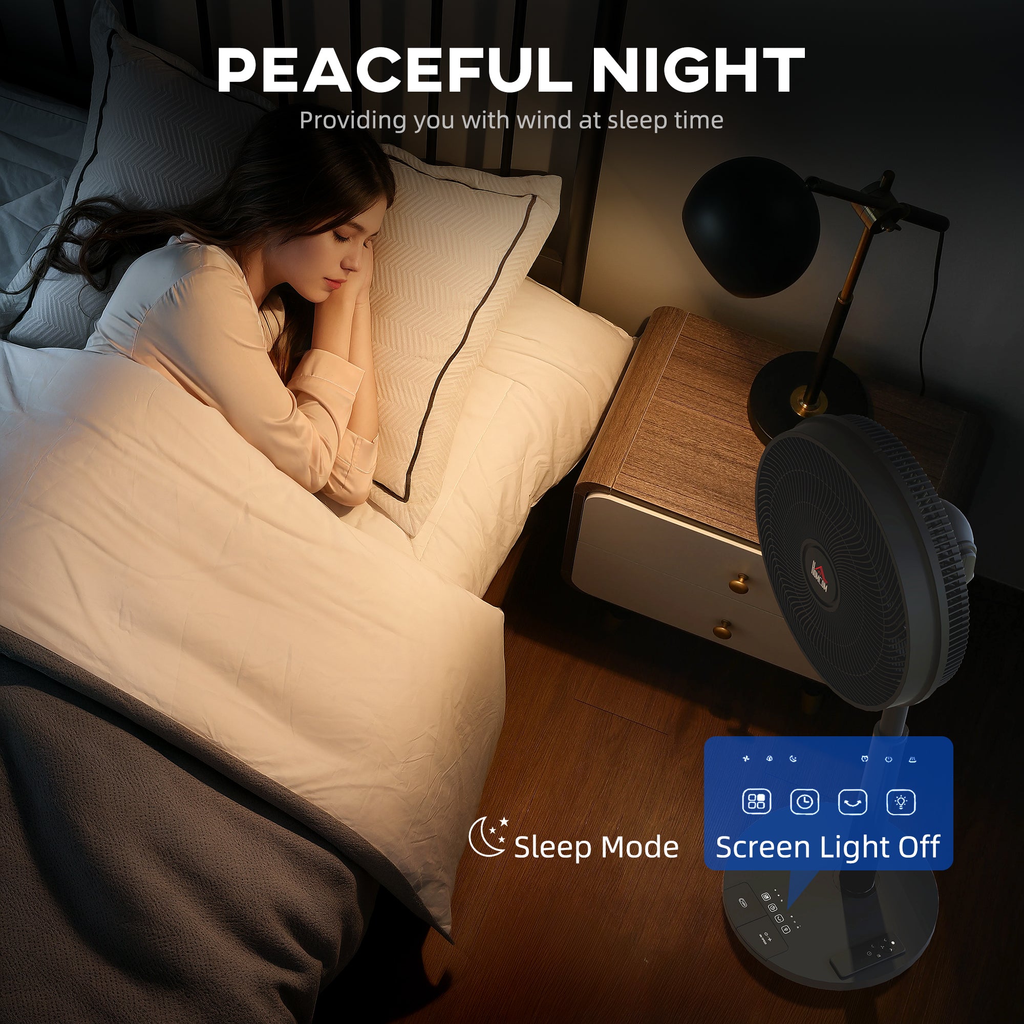 HOMCOM Pedestal Fan with Oscillating, Tilt, Adjustable Height, Black