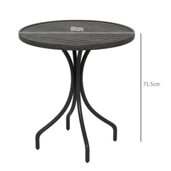 Outsunny a66cm Galvanised Steel Garden Table - Grey