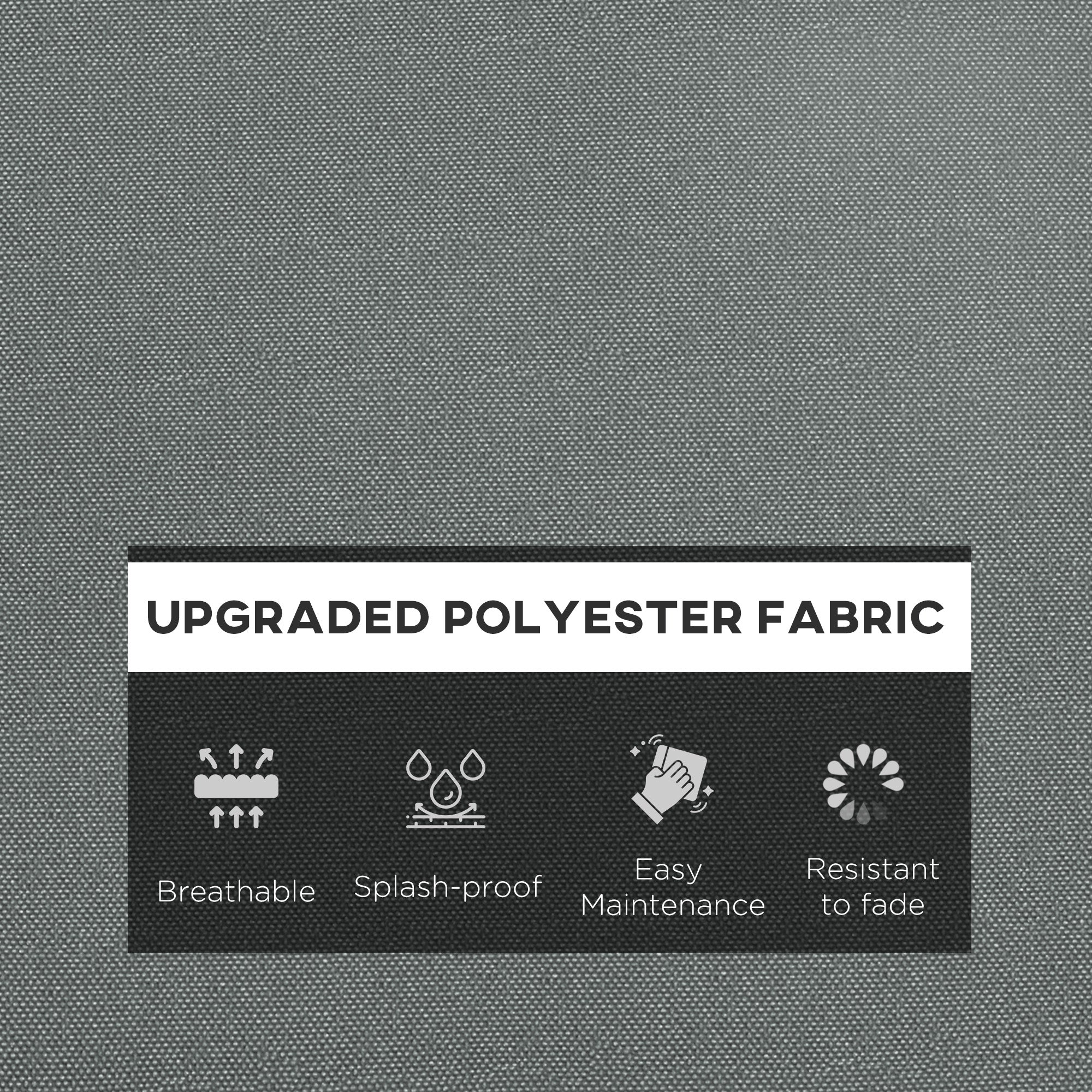 Outsunny 2 Seater Back and Seat Cushion Pillows Replacement, Patio Chair Cushions Set for Indoor Outdoor, Charcoal Grey