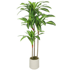 HOMCOM 120cm Artificial Dracaena Tree with Bendable Trunks - Green