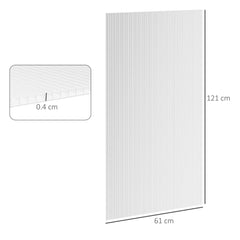 Outsunny 14 Pieces Polycarbonate Sheets, 121 x 61 x 0.4cm Twin-Wall Plastic Roofing Sheets, 10m Replacement Greenhouse Panels, Waterproof and UV Protection, Clear