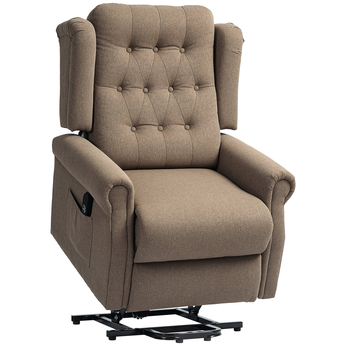 HOMCOM 45 Lifting Riser and Recliner Armchair - Dark Brown