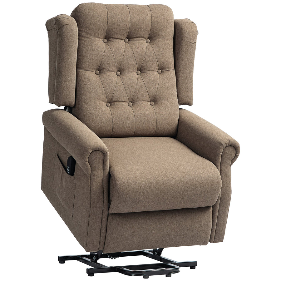 HOMCOM 45 Lifting Riser and Recliner Armchair - Dark Brown