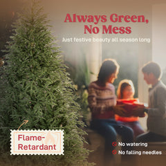 HOMCOM 7 ft Full Spruce Christmas Tree with Realistic Dense Tips, Easy Assembly - Green