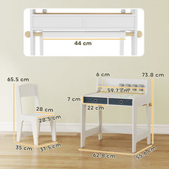 AIYAPLAY Art Table and Chair Set for children, Kids Art Desk and Chair Set with Storage Shelf and Drawers