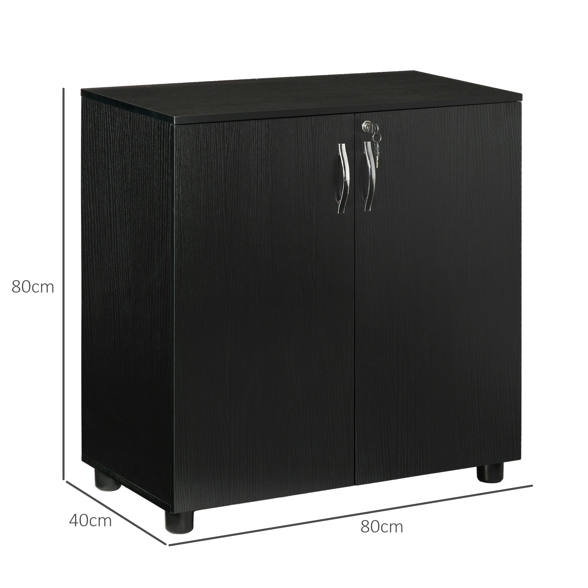 Vinsetto Two-Tier Locking Office Storage Cabinet - Black