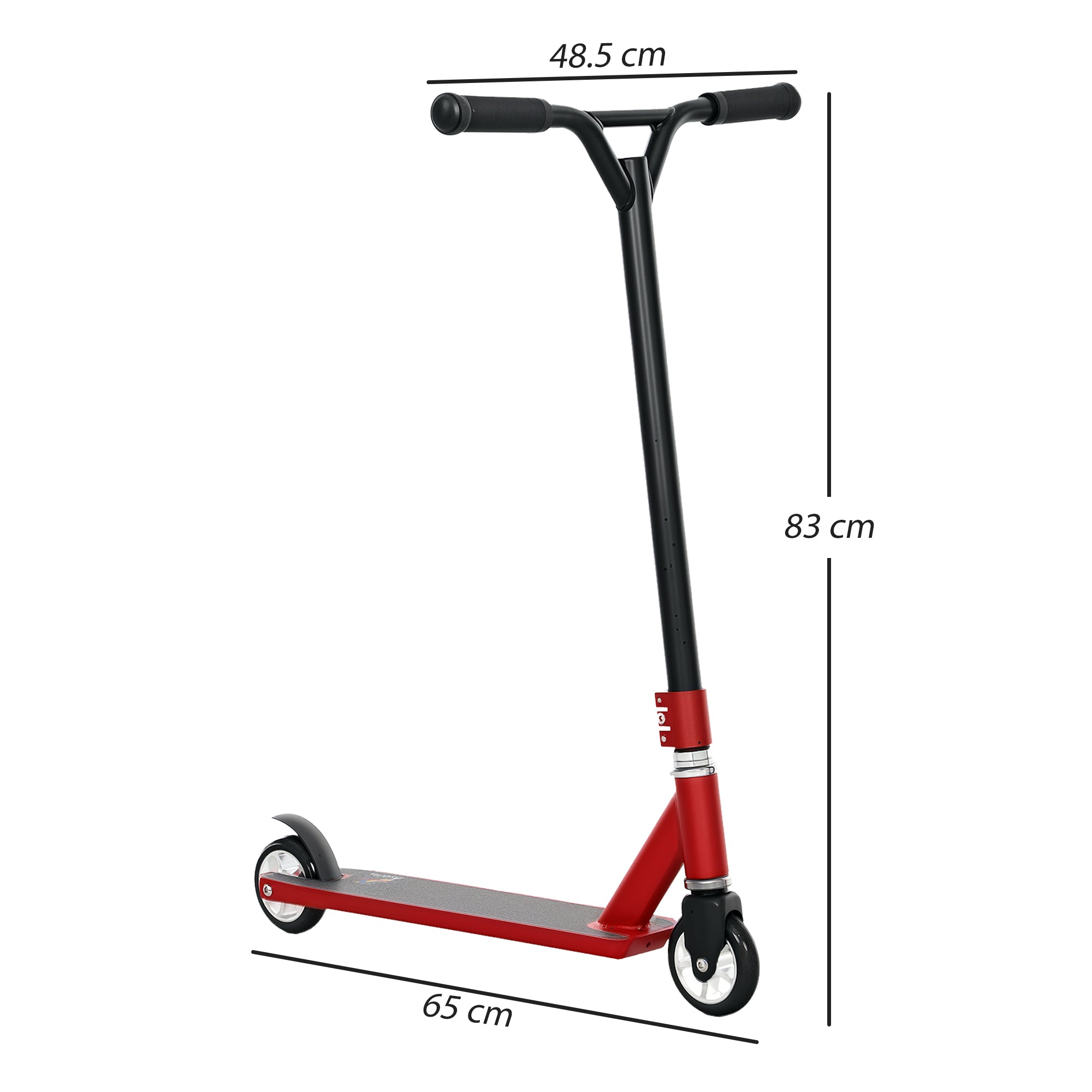 HOMCOM Stunt Scooter, 360√Ç¬∞ Entry Level Tricks Scooter w/ Lightweight Aluminium Deck and ABEC 7 Bearing, For Age 14+ Beginners, Red