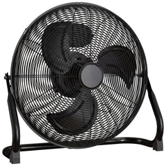 HOMCOM Metal Floor Fan with Tilting, High Velocity, 3 Speed, Portable Gym Fan for Home Office, Black