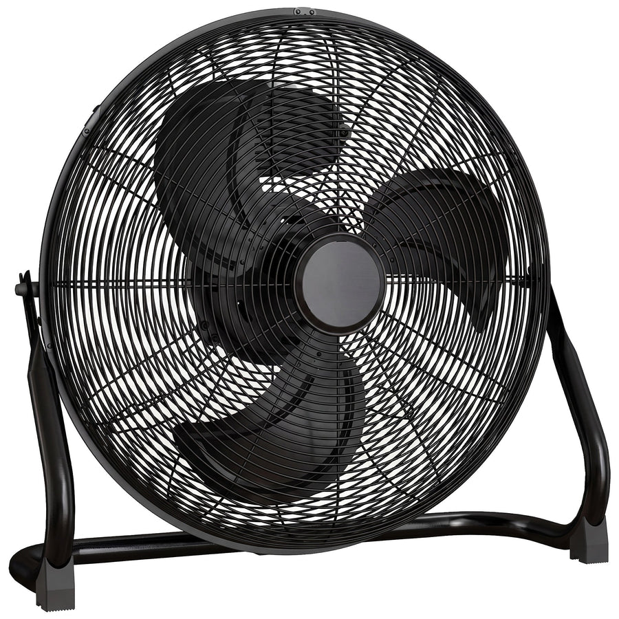 HOMCOM Metal Floor Fan with Tilting, High Velocity, 3 Speed, Portable Gym Fan for Home Office, Black