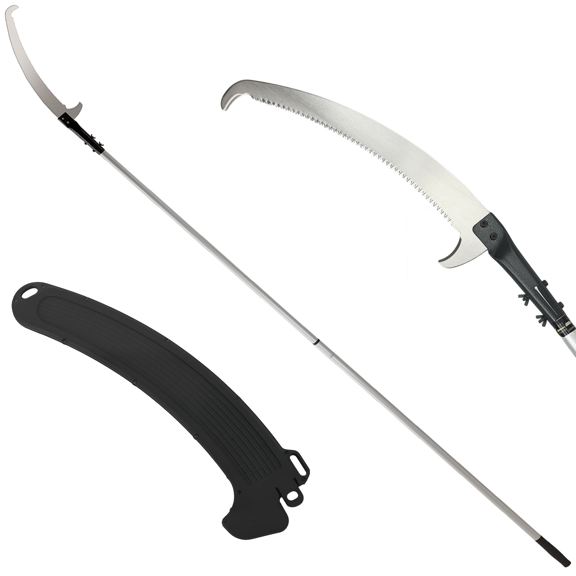 Outsunny Manual Pole Saw, 1.8-2.9 m Extendable Tree Pruner, Tree Lopper Long Reach Telescopic with Extendable Handle & 40 cm Saw for Tree Trimming