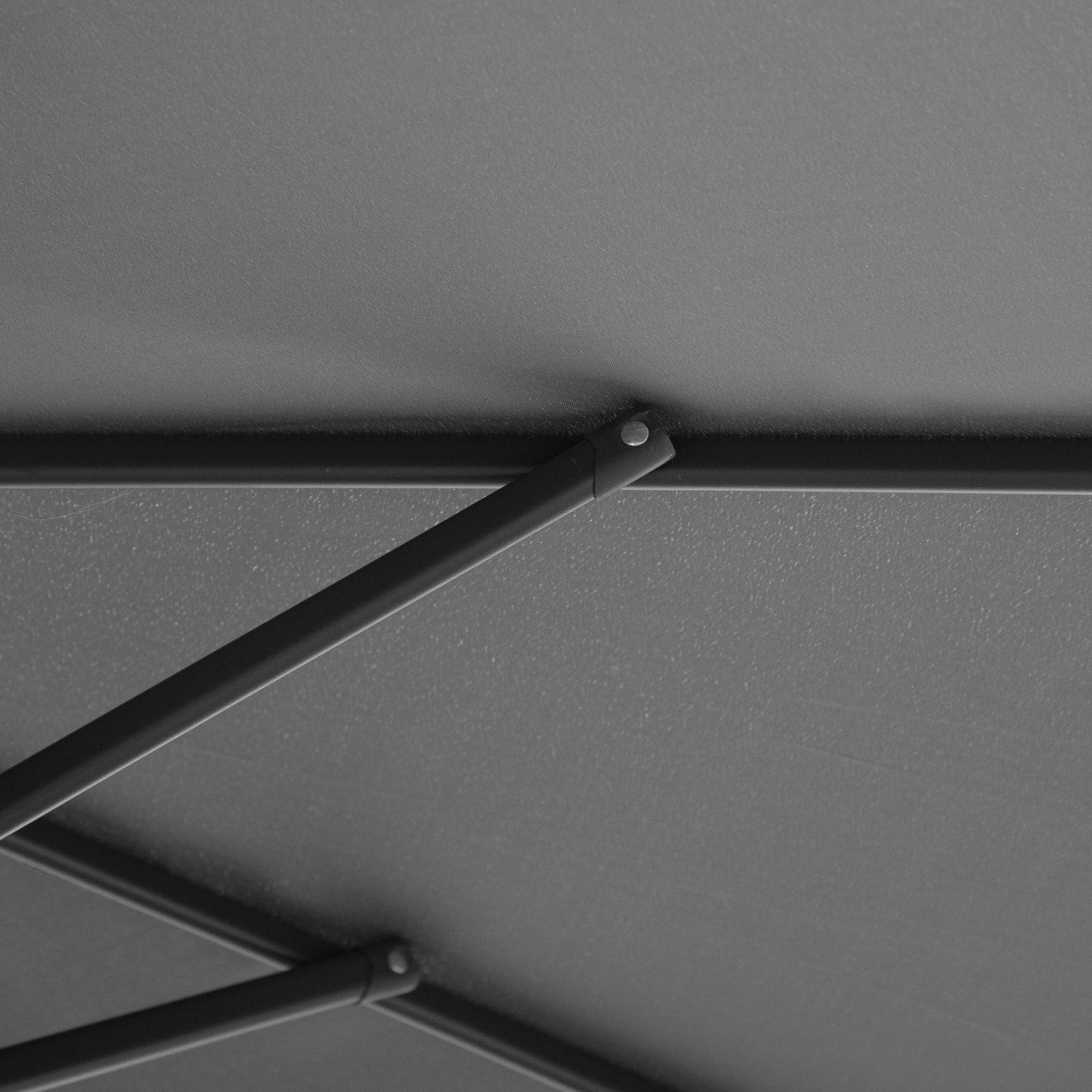 Outsunny 3(m) Garden Parasol Sun Shade Patio Banana Hanging Umbrella Cantilever with Crank Handle and Cross Base Grey