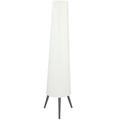 HOMCOM Dimmable Tripod Floor Lamp with Foot Switch, Nordic Standing Lamp with Fabric Shade, 153cm, White and Grey