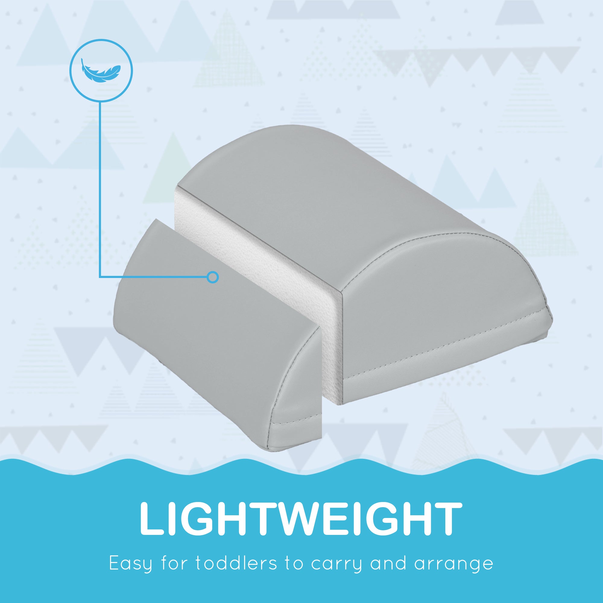 HOMCOM 11-Piece Kids Soft Play Set, Foam Block, Toys for Climbing, Crawling, Blue