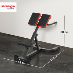 SPORTNOW 45-Degree Hyperextension Roman Chair, 5-Level Adjustable Back Extension Bench, Heavy-Duty Home Gym Equipment, Red