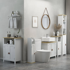 kleankin Under Sink Bathroom Cabinet for Basin without Pedestal - White