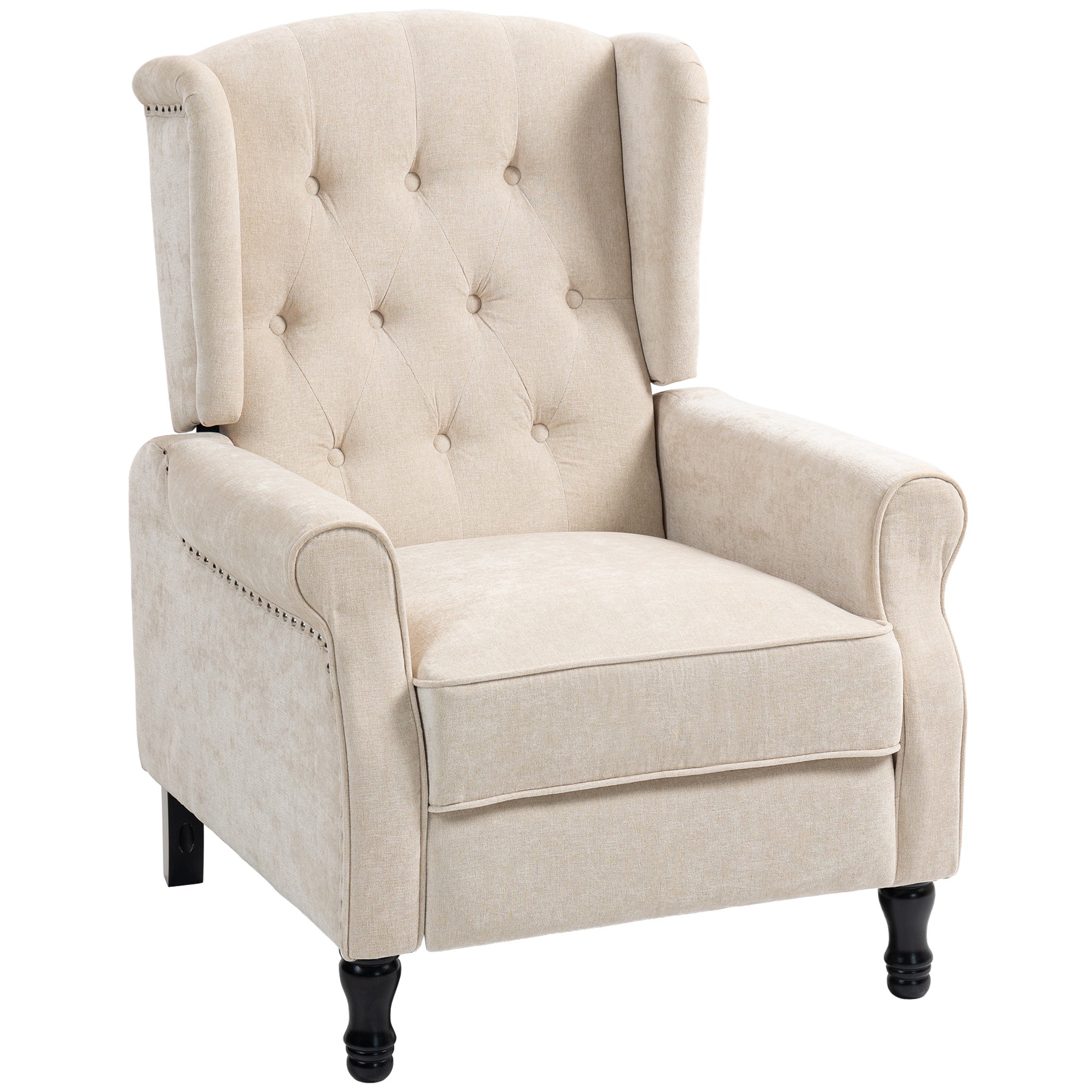 HOMCOM 150 Reclining Vintage Armchair, with footrest - Beige