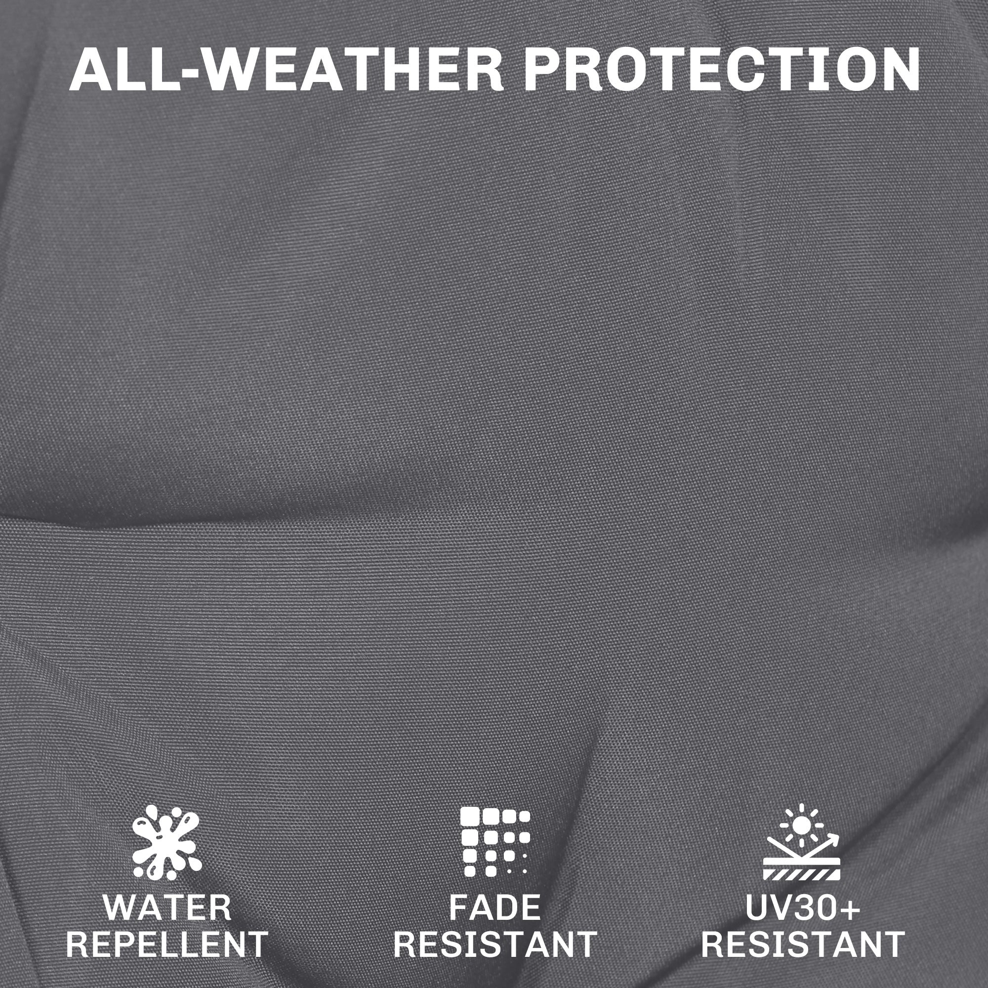 Outsunny Outdoor Chair Seat Cushions Set of 2, Garden Chair Cushions with 7cm Thick Foam & Ties, Dark Grey