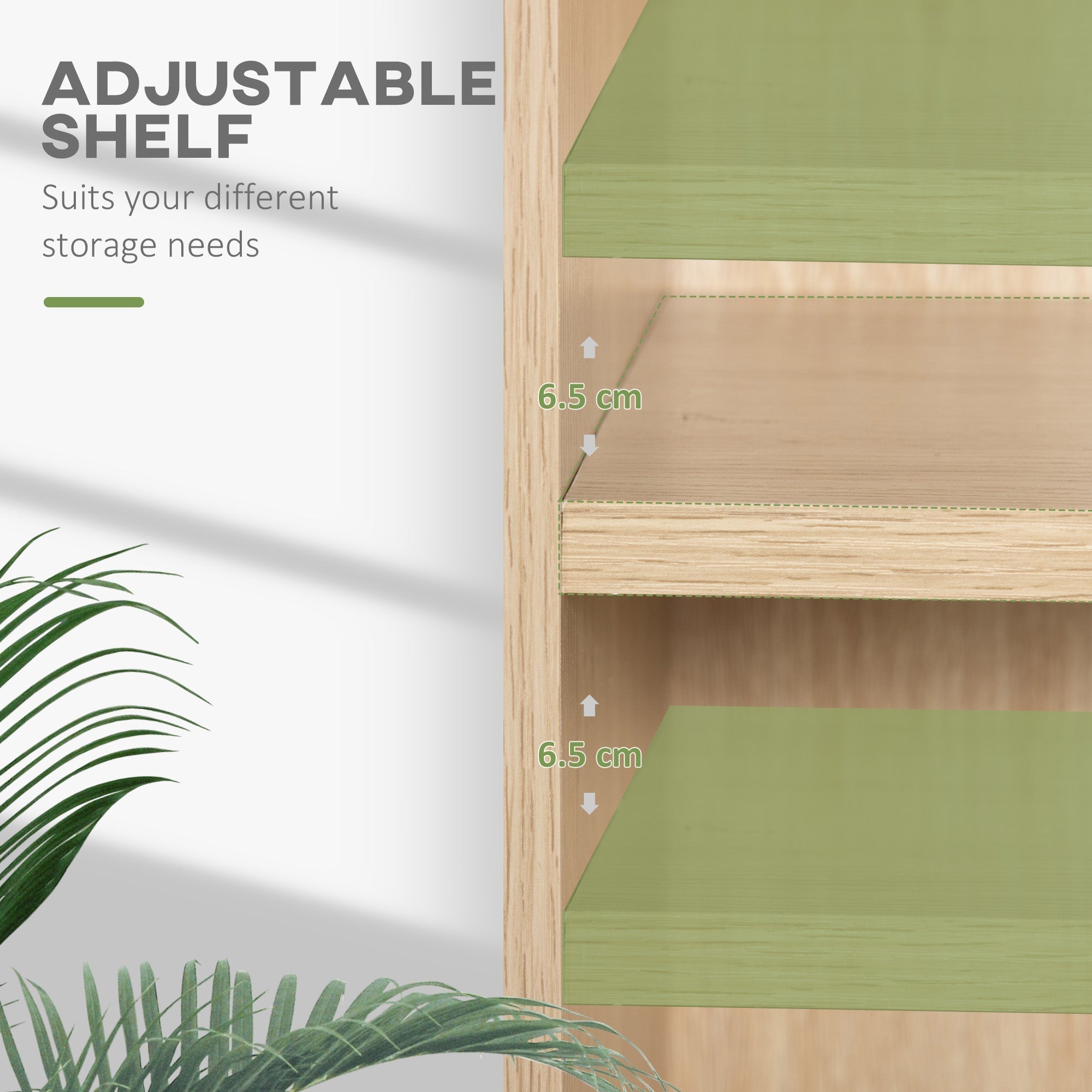 HOMCOM 2 Tier Bookshelf, Low Bookcase with Adjustable Shelf, 2 Compartments for Home Office, Living Room, Study, Natural