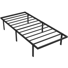HOMCOM 3ft Single Bed Frame with Underbed Storage, Metal Platform Bed Frame with Steel Slat Support, No Box Spring Needed