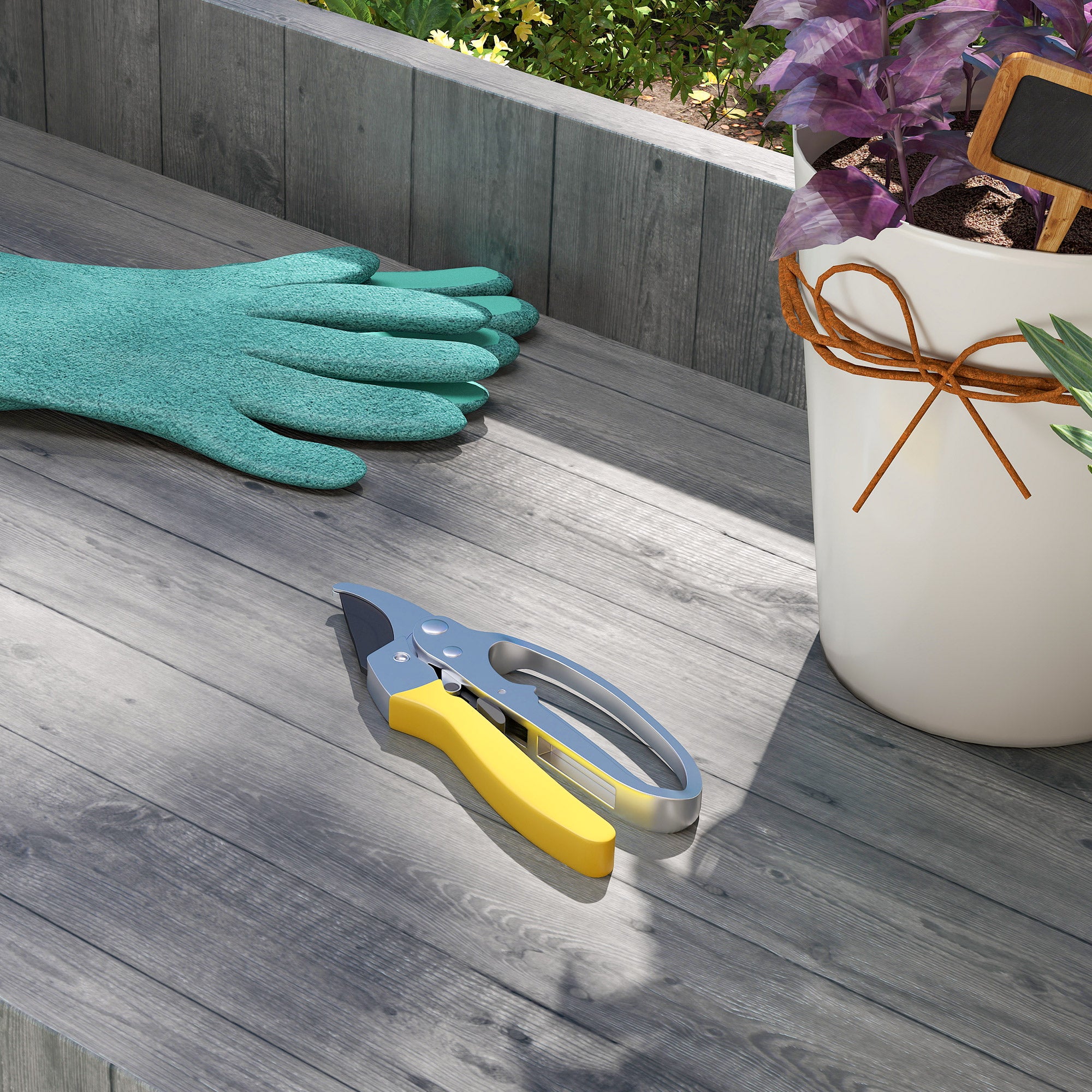 Outsunny 8" Garden Secateurs, Pruning Shears Heavy Duty with Sharp SK5 Blade, Bypass Pruners with Safety Lock and Non-Slip Handles, Lightweight & Ergonomic, Pruning Scissors for Precise Cutting