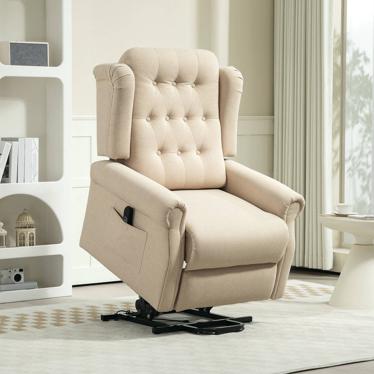 HOMCOM 45 Lifting Riser and Recliner Armchair - Beige