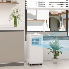 HOMCOM 9,000 BTU Mobile Air Conditioner for Room up to 28m², with Dehumidifier, 24H Timer, Wheels, Window Mount Kit
