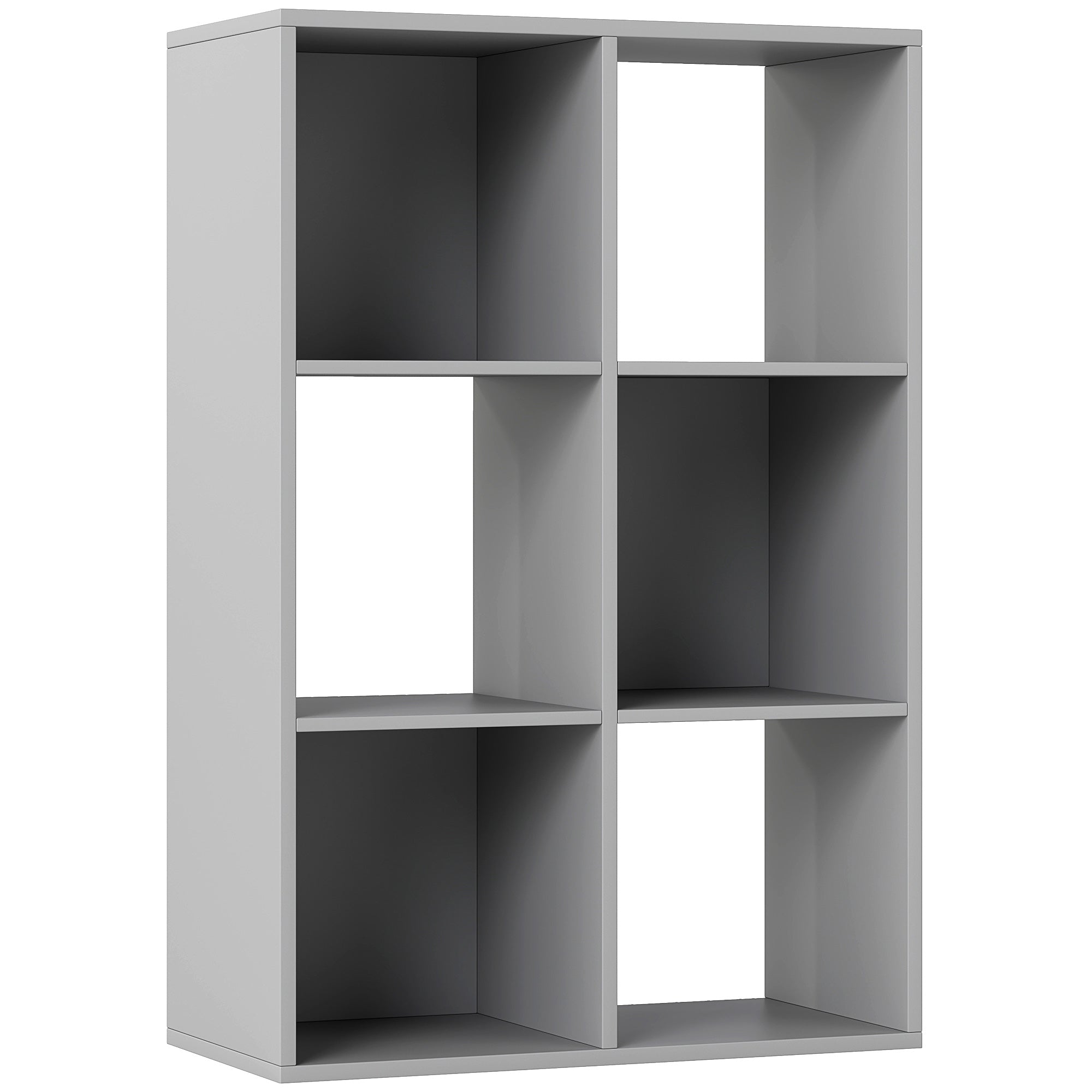 HOMCOM 6-Cube Bookshelf - Light Grey