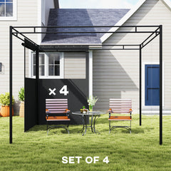 Outsunny 4 Pack Replacement Gazebo Curtains Privacy Panel for Most 3 x 3 m Gazebo, Outdoor Shelter Sidewalls, Dark Grey
